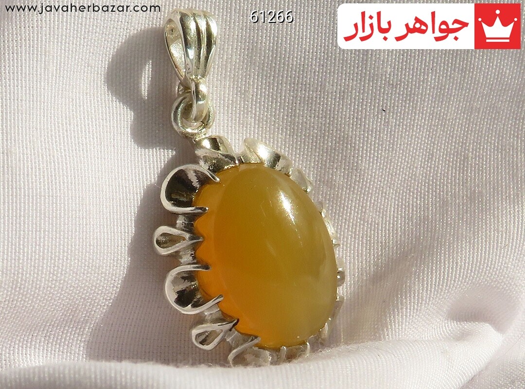 گردنبند نقره عقیق زرد [شرف الشمس]